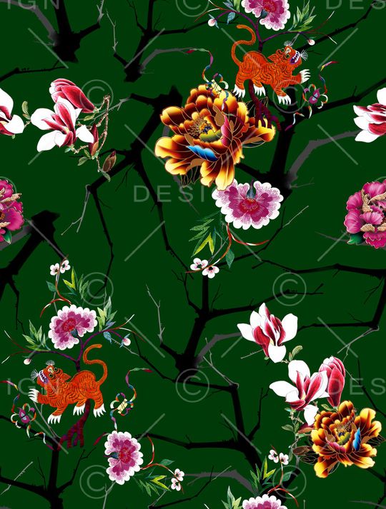 玉兰花印花华亿平台图片