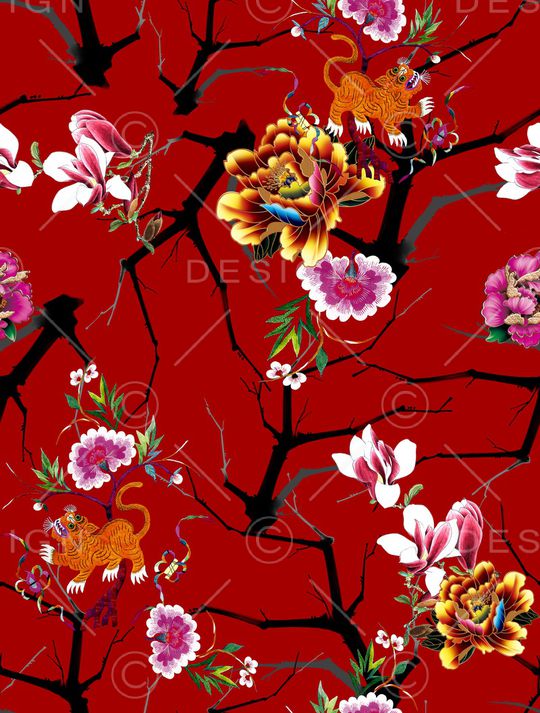 玉兰花印花华亿平台图片