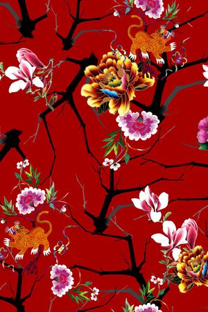 玉兰花印花华亿平台图片