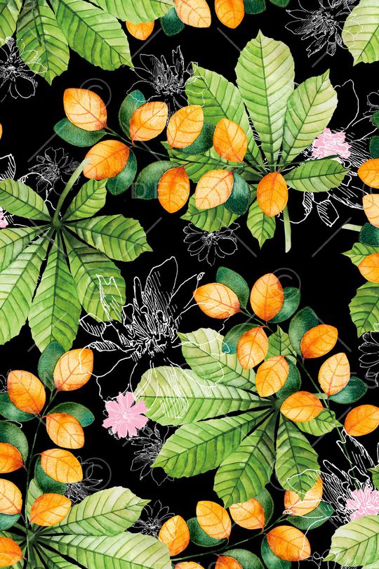 线条花卉印花华亿平台图片