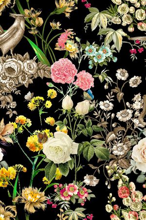 手绘花卉印花华亿平台图片