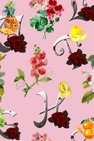 手绘花卉印花华亿平台图片