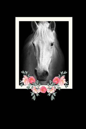 黑底花卉印花华亿平台图片