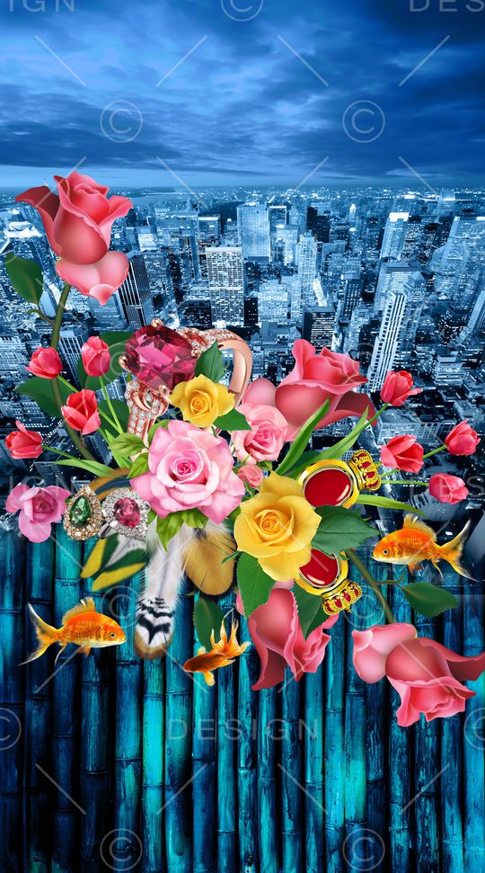 花卉印花华亿平台图片