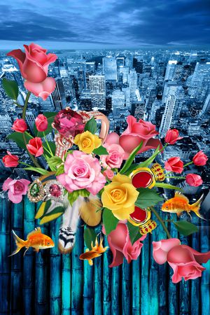 花卉印花华亿平台图片