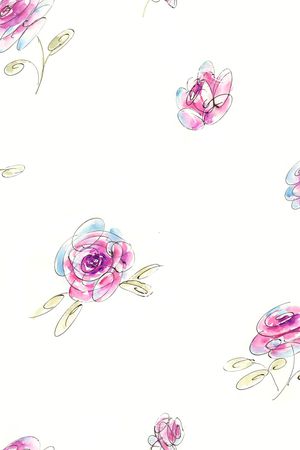 手绘玫瑰印花华亿平台图片