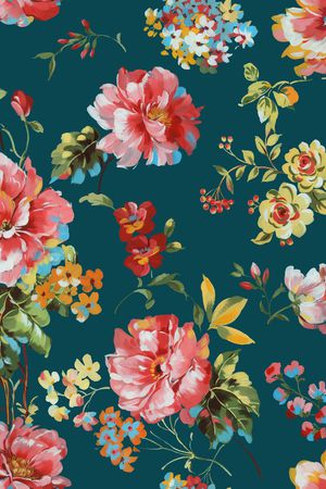 彩底花卉印花华亿平台图片