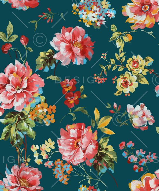 彩底花卉印花华亿平台图片