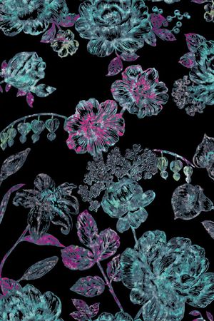 彩底花卉印花华亿平台图片