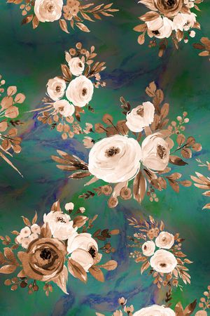 手绘花卉印花华亿平台图片