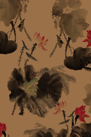 手绘花卉印花华亿平台图片