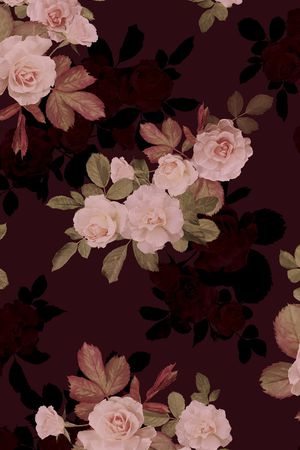 手绘花卉印花华亿平台图片