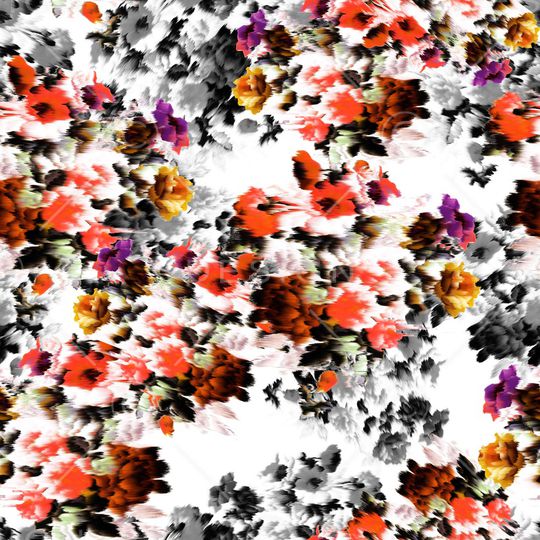 手绘玫瑰印花华亿平台图片