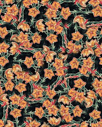 手绘花卉印花华亿平台图片