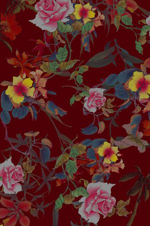 手绘花卉印花华亿平台图片