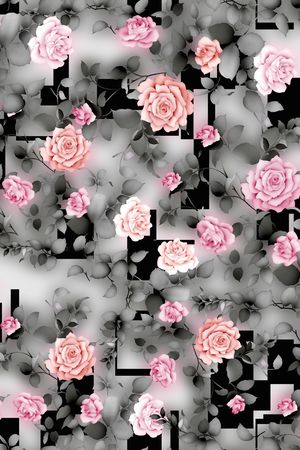 手绘花卉印花华亿平台图片