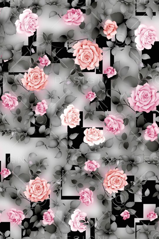 手绘花卉印花华亿平台图片