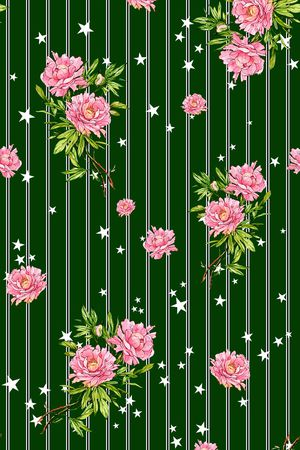 手绘花卉印花华亿平台图片