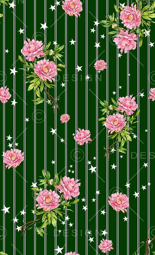 手绘花卉印花华亿平台图片