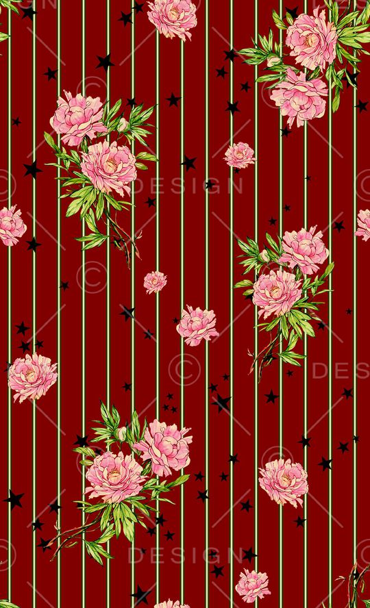 手绘花卉印花华亿平台图片