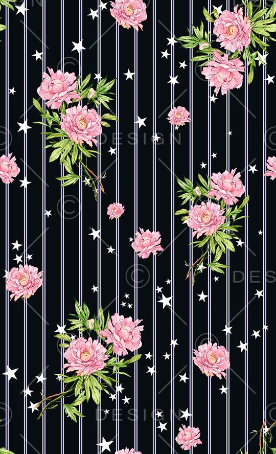 手绘花卉印花华亿平台图片