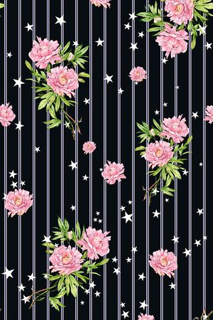 手绘花卉印花华亿平台图片