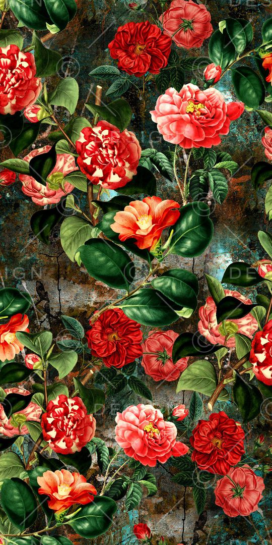 手绘花卉印花华亿平台图片