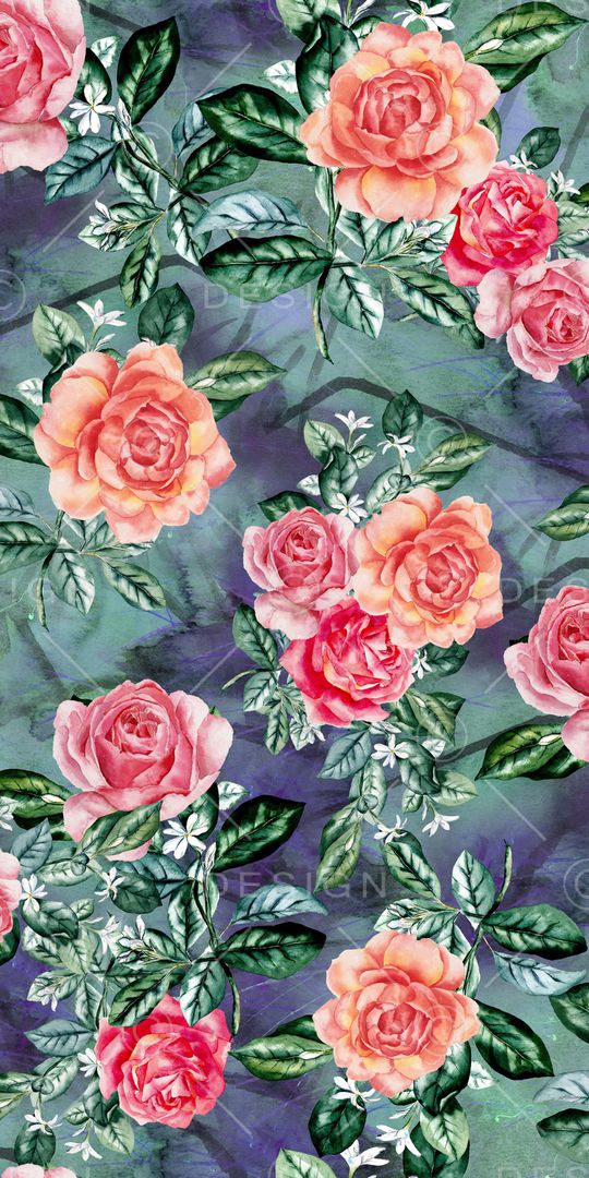 手绘花卉印花华亿平台图片