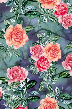 手绘花卉印花华亿平台图片