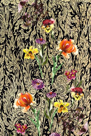 花卉印花华亿平台图片