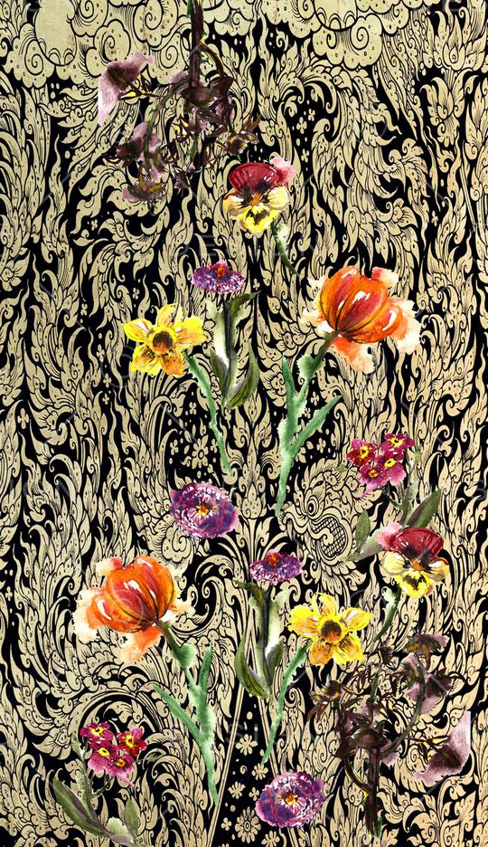 花卉印花华亿平台图片