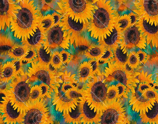 向日葵印花华亿平台图片