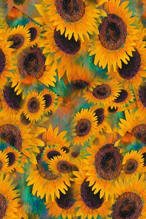 向日葵印花华亿平台图片