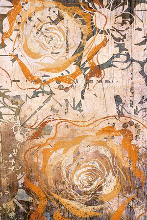 手绘花卉印花华亿平台图片