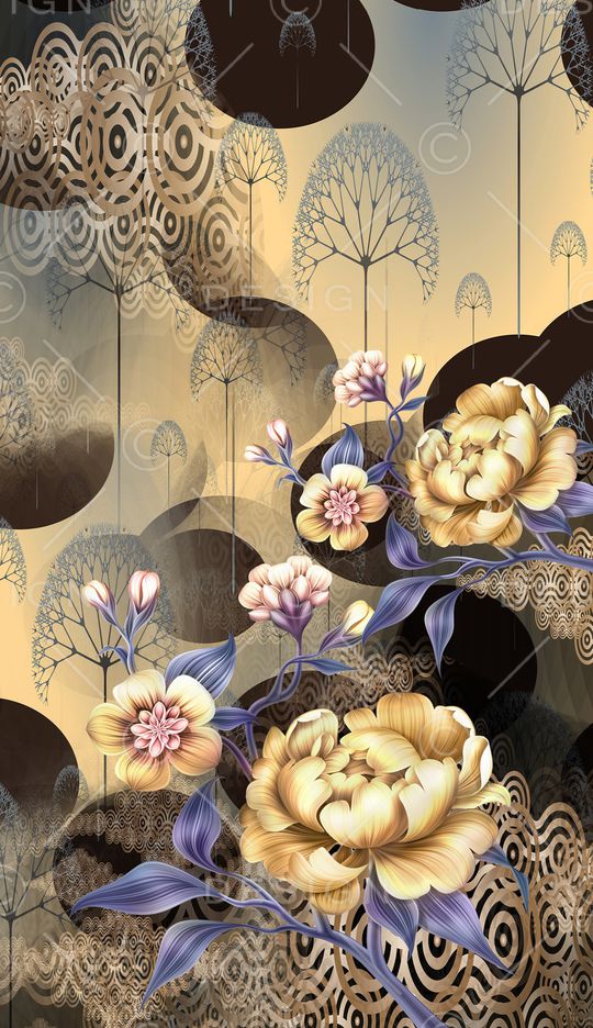 花卉印花华亿平台图片