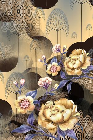 花卉印花华亿平台图片