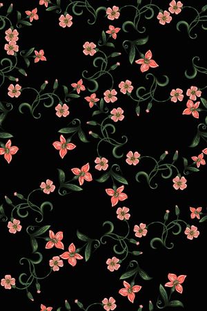 手绘花卉印花华亿平台图片