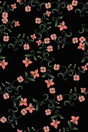 手绘花卉印花华亿平台图片