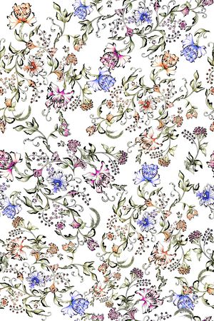 水彩花卉印花华亿平台图片