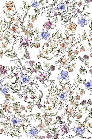 水彩花卉印花华亿平台图片