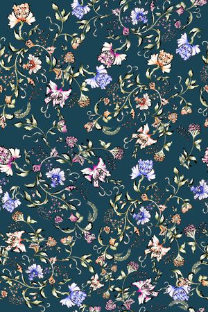 水彩花卉印花华亿平台图片