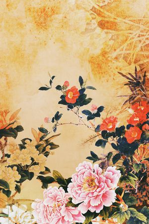 抽象花卉印花华亿平台图片