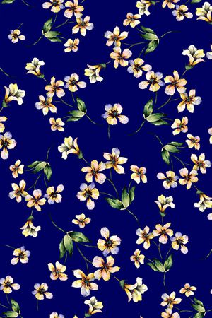 手绘花卉印花华亿平台图片