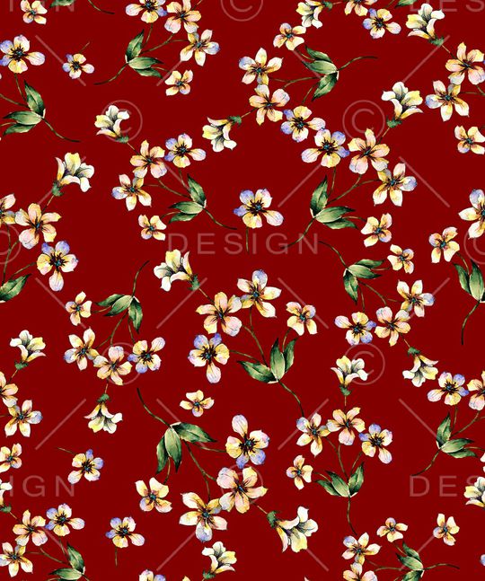 手绘花卉印花华亿平台图片