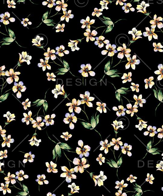 手绘花卉印花华亿平台图片