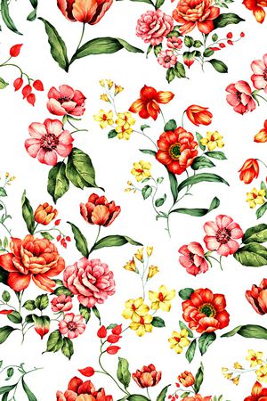 手绘花卉印花华亿平台图片