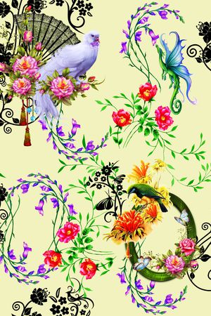 动物花卉印花华亿平台图片