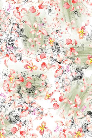 线条花卉印花华亿平台图片