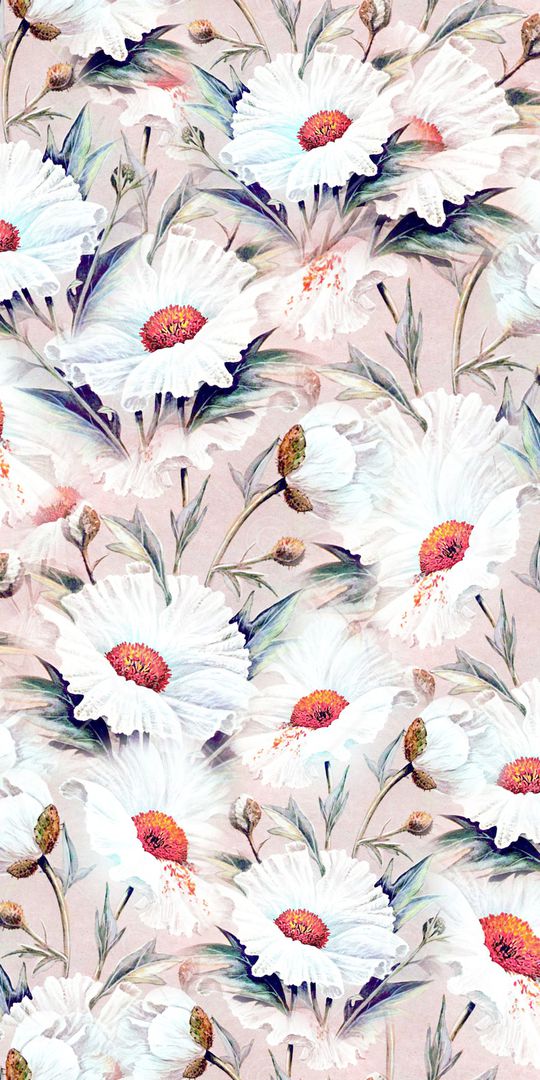 水彩花卉印花华亿平台图片