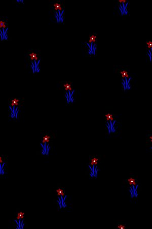 黑底花卉印花华亿平台图片